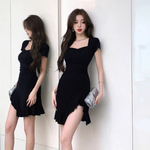 Irregular Hem Flared Fish Tail Dress