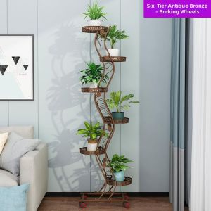 MEISITEKEKE | Space Saving Multilevel Rolling Plant Stand