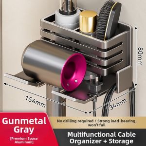 Drill Free Electric Hair Dryer Hanger