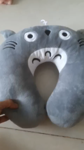 Gối kê cổ chữ u hình Mèo tai dài - màu xám