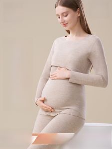 MiiOW | Thickened German Velvet Autumn Pants Set For Pregnant Women Postpartum Nursing Warm Underwear Base Layer Cat Person Brand