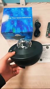 MISSYOU2 Galaxy Music Starry Water Wave LED Night Sky Projector Bedside Bedroom Speaker Moon Night Lamp Light Electric Home Lighting