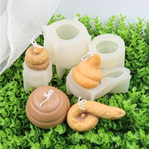 3D Feces Silicone Mold DIY Poop Shaped Plaster Resin Funny Craft Mould Stool Aroma Candle Making Tool Creative Home Party Gifts