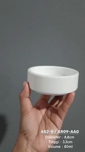 Mangkok Sambal Keramik 8.8CM (1PCS) Putih Polos By Indo Keramik / Mangkok Bumbu Keramik / AR09-AAG