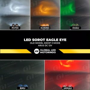 WERACE Lampu LED Sorot Eagle Eye Mata Elang Old Flashing Harga 1 Set Isi 2 Pcs 3 Mode