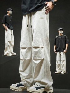 SZON | Summer Lightweight Ice Silk Casual Pants Cargo Style Straight Leg