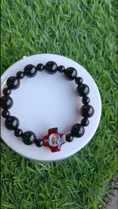 Bracelet Hạt Mân Côi Nâu Vân Thánh Giá Cao Cấp 10 Hạt 10li