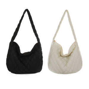 MOJOYCE Elegant Women Quilted Shoulder Bag in Retro Lattice Cloud Pattern Perfect for Winter Casual and Formal Events