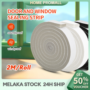 2M Window Door Sponge Seal Strip Self-Adhesive Noise Insulation Foam Tape Home Door Gap Windproof Dustproof Weatherstrip