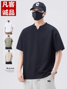 เสื้อยืดคอกว้างแขนสั้นทรงหลวมสำหรับผู้ชาย Vancl ฤดูร้อน 2025 ทรงหลวม คอกลม แขนสั้น ทรงหลวม ทรงหลวม ทรงหลวม