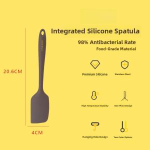 High-Temperature Resistant Silicone Integrated Kitchen Spatula Cream Whisking Tool Cake Smoothing Knife Baking Cooking Utensil