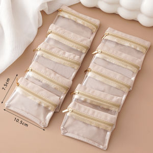 Portable Elegant Transparent Jewelry Storage Bag Necklace Earring Ring Dustproof Zipper Seal Pocket Home Organization Accessories