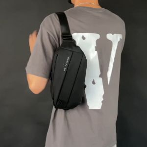 Techdoo Tas Selempang Pria Multifungsi Tas Slempang Waterproof Waist Bag Cowok Casual Tas Pinggang Ringan Trendy TS228