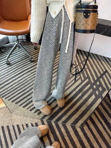 Fashionable Striped Casual Pants Womens Spring 2026 New Lazy High Waist Slimming Drapey Wide Leg Pants Commute Style
