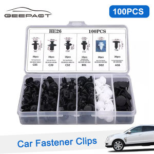 Geepact 100 PCS Fastener Clip Car Clip Plastic Car Rivet 6 Sizes Universal Fender Bumper Rivet Mixed Car Body Push Retainer Pin Rivet Bumper Door Trim Panel Retainer Fastener