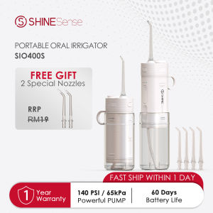 ShineSense Water Flosser Portable Oral Irrigator Power Dental Flosser with USB Rechargeable 3 Modes 6 Nozzles for Teeth Cleaning Dental Braces Care