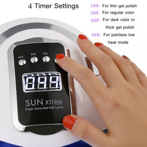 Nail Dryer UV LED 280W 66 LED Nail Lamp Full Hitam Lampu Pengering Kutek Gel Led Alat Kecantikan Pengering Kutek Kuku Nail Art Kutek Cepet Keringwith Time Memory sensor