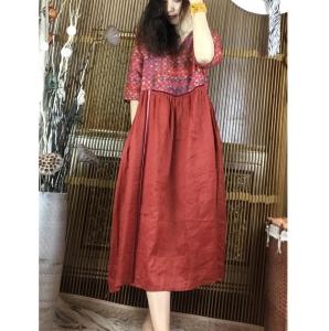 Slimming Vintage Floral Cotton Dress