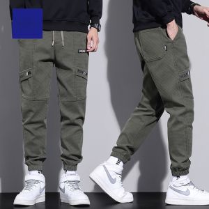 ROMON | Lormen Mens Fleece Lined Pants Thickened Elastic Loose Fit Autumn Winter Sports Workwear Casual Long Trousers Trendy Brand