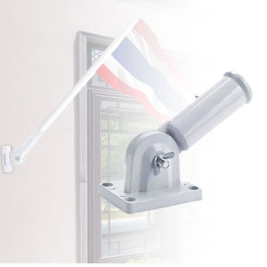 Bracket Holder Tiang Bendera / Bracket Tembok Tiang Bendera 180 Derajat Bahan Aluminum Untuk Dinding
