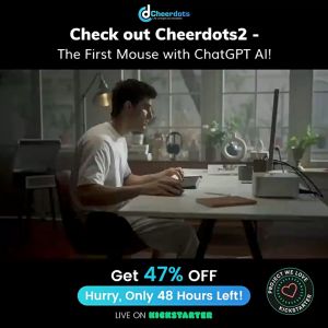 Cheerdots 2 Wireless Touchpad All-in-one Pocket AirMouse AI Recording ChanGPT Enabled Mouse Presenter Smart Phone Remote