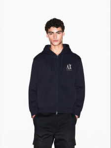 Armani Exchange | Hooded Embroidered Drop-Shoulder Jacket
