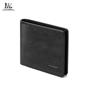 LouisWill Mens Wallet Cash Slot Simple Short Wallet Soft PU Business Wallet Retro Wallet Multi-Card Position Wallets Travel Purses Coin Pouch ID Credit Cards Holders