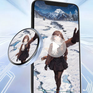Anime E-Badge HD Screen Smart Dynamic Badge Pin Can Transfer Photos GIFs Animations and Videos for Otaku Fans Gift