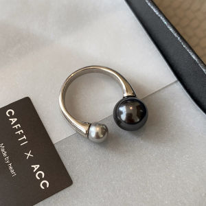 CAFFTI | French Cultured Tahitian Black Pearl Open Ring