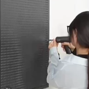 Metal Pegboard Wall Mounted Shelf Tool Wall Rack Storage Wall Rack Metal Pegboard Wall Mounted Storage Display Rack Game Room Shelf Hardware Tool Wall Mounted Storage Rack With 20 Hooks