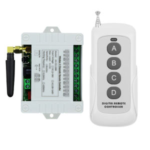 Smart Multiple DC 12v 24V 36V 10A 433MHz 4 Channel Wireless Relay RF Remote Control Switch Receiver + 4button 200M Transmitter