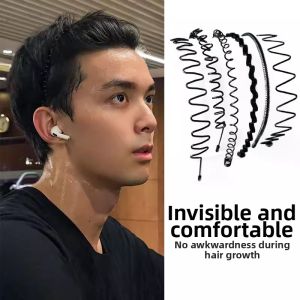 Mens Invisible Black Metal Hairband Non-slip For Washing Face and Sports