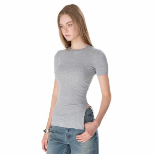 offsoul | Áo ThunSlim Fit Kiểu Châu Âu Cổ Bất Đối Xứng Đính Hột Rhinestone