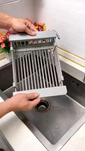 Rổ gác bồn rửa chén bằng inox có thể điều chỉnh kích thước min 26cm- max 40cm