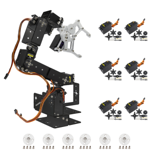 6-DOF Robotic Arm Kit Multi Degree-of-Freedom Robot Grasping Maker with Servo Option for Education and Person DIY