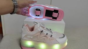 Heelys Horse Running Light Rechargeable Children Rotating Rollerskate Boys and Girls Light up Shoes Ultraman Colorful Light Shoes