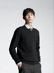 Autumn New Mens V-Neck Wool Sweater