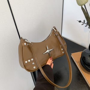 Fashionable Spicy Girl Style Womens Shoulder Bag 2024 New Mini Square Versatile Sweet Cool Underarm Bag High Quality Texture