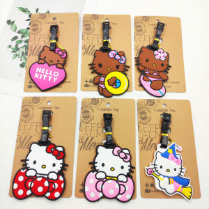 Sanrio Hello Kitty Nhãn Hành Lý Dành Cho Nữ Vali Du Lịch ID Địa Chỉ Chủ Sở Hữu Thẻ Lên Máy Bay Hành Lý Di Động Chất Liệu Nhựa PVC