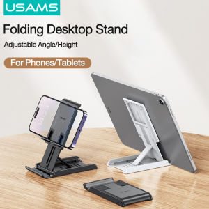 USAMS Mini Desktop Tablet Stand Foldable Phone Stand Adjustable Angle/Height Portable Foldable Steady Bracket Phone Holder
