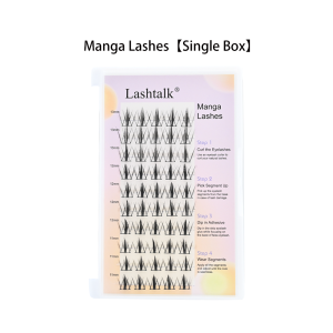 Lashtalk Clearance Deals DIY Airy Cloudy Little Devil Manga False Eyelash Extensions 3D Natural Length Separated Sections and Dense Volume Mix 11-13mm 10 Rows 50 Clusters Lashes Realistic Natural Thick Makeup Tool