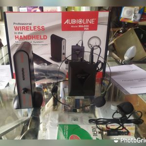 Mic wireless brand audioline barang bagus harga murah cocok sekali untuk imam sholat kabel tidak pajurawet presentasi presenter pembawa acara Imam khotbah baik indoor maupun outdoor