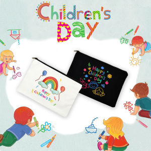 Encouraging Words Student Pencil Bag Canvas Bag Travel Storage Bag Cute Inspiring Kids Pouch Childrens Day Gift for Children