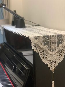 French Cream Style Lace Piano Cover Electric Piano Piono Cover Electronic Keyboard Decoration Dustproof Cloth Accessible Luxury Fancy