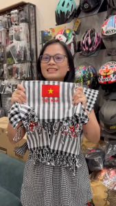 Khăn rằn thêu cờ Việt Nam khổ 60cm*165cm-khăn rằn Nam Bộ thấm hút mồ hôi mang Quàng Cổ đi du lịchphượt làm quà tặng rất tiện lợi