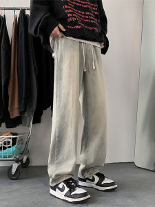 Quần Jeans Nam Ống Rộng Thẳng Thoải Mái Mùa Thu Đông 2025 Quần Jeans Nam Mũi Xanh Cạp Thun Quần Dài Thường Ngày