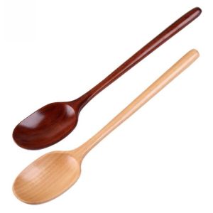 Long-Handled Wooden Spoon for Rice Eating Korean Style Noodle Spoon Family Use Children Eating Spoon Popular on Internet