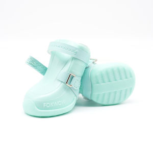 Fokwow Rubber Rain Boots Soft Bottom Waterproof Anti-Slip Dog Shoes for Small to Medium Sized Dogs Pet Accessories