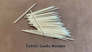 Cotton Swabs Wooden Stick 300pcs Clean Wood Handle Pointed Tip Head Cotton Semi Permanent Eyebrow Eyelash Tattoo Thread Beauty