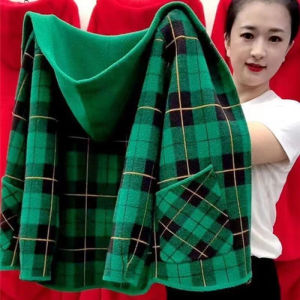 QIAOXIZI | Áo khoác len nữ QIAOXIZI dáng rộng cỡ lớn thời trang cho trung niên và lớn tuổi
